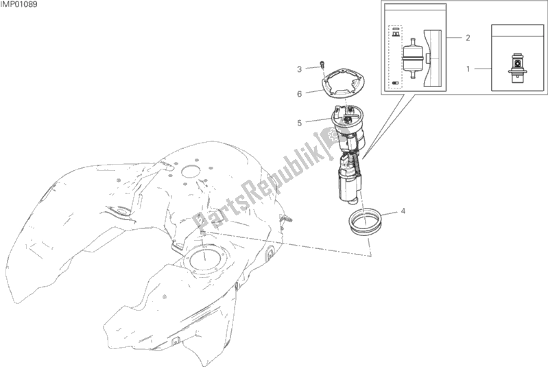 Todas las partes para Bomba De Combustible de Ducati Multistrada 950 S SW USA 2019